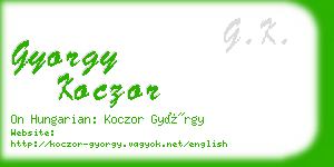 gyorgy koczor business card